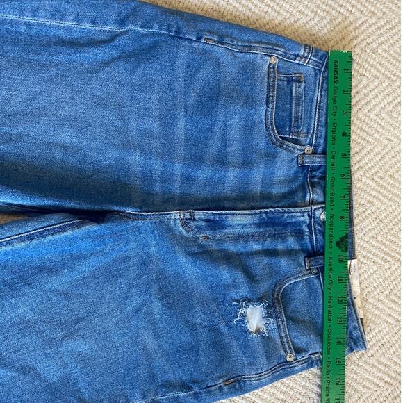 American Eagle Stretch MOM Jean Size Women 8 Standard Indigo blue tapered - Picture 4 of 10